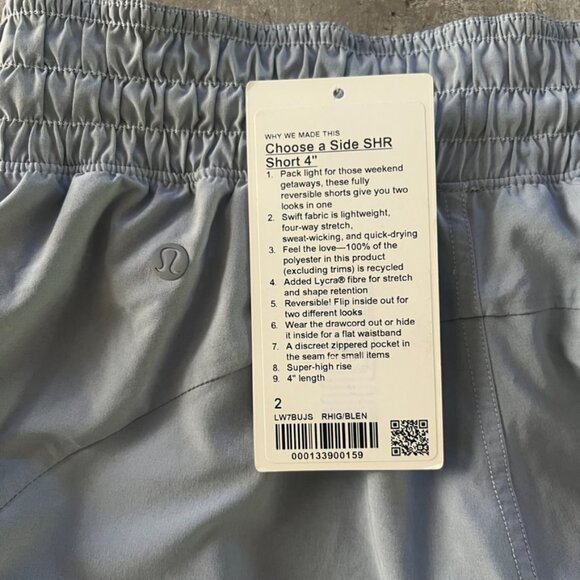 Lululemon Reversible Choose a Side High Rise Short 4” Rhino Grey / Blue Grey 2 - Picture 8 of 8